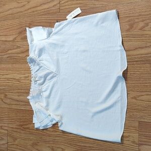NWT White flutter sleeve Nine Britton blouse size XXL